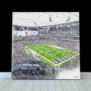 Allegiant Stadium Print, Las Vegas Raiders Wall Art, Football Stadium Art