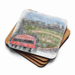 Wrigley Field Coaster, Chicago Cubs Baseball, Cork-Backed Drink Coaster