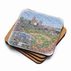 Progressive Field Coaster, Cleveland Guardians Baseball, Cork-Backed Drink Coaster