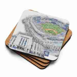 Yankee Stadium Coaster, New York Yankees Baseball, Cork-Backed Drink Coaster