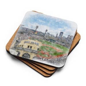 PNC Park High Gloss Coated, Cork-Backed Drink Coaster, Pittsburgh Pirates Baseball