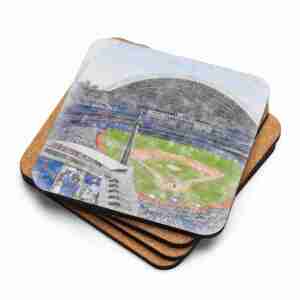 Rogers Centre Coaster, Toronto Blue Jays Baseball, Cork-Backed Drink Coaster