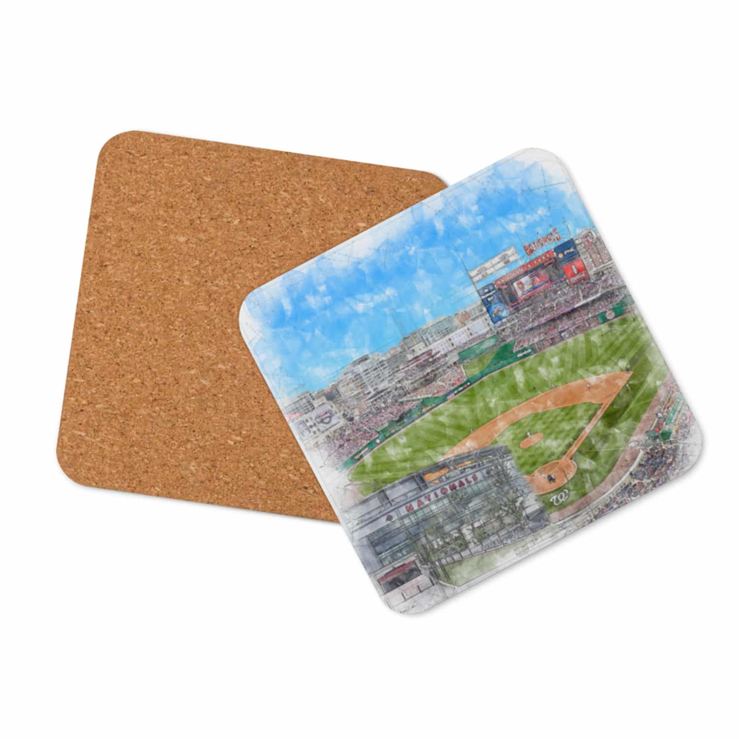 mlb-was-cstr-3 Nationals Park Cork Back Coaster, Washington Nationals Baseball