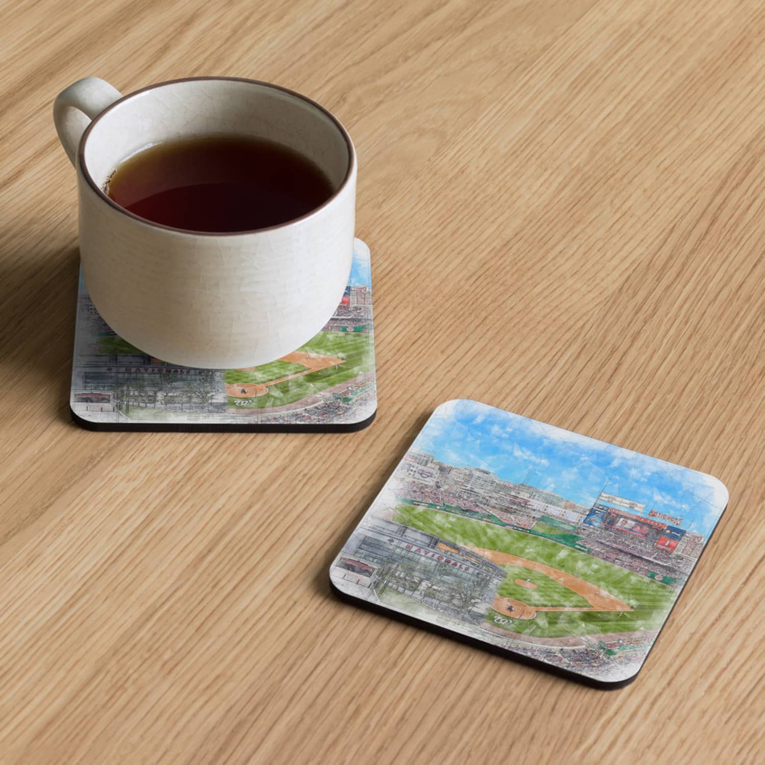mlb-was-cstr-8 Nationals Park Cork Back Coaster, Washington Nationals Baseball