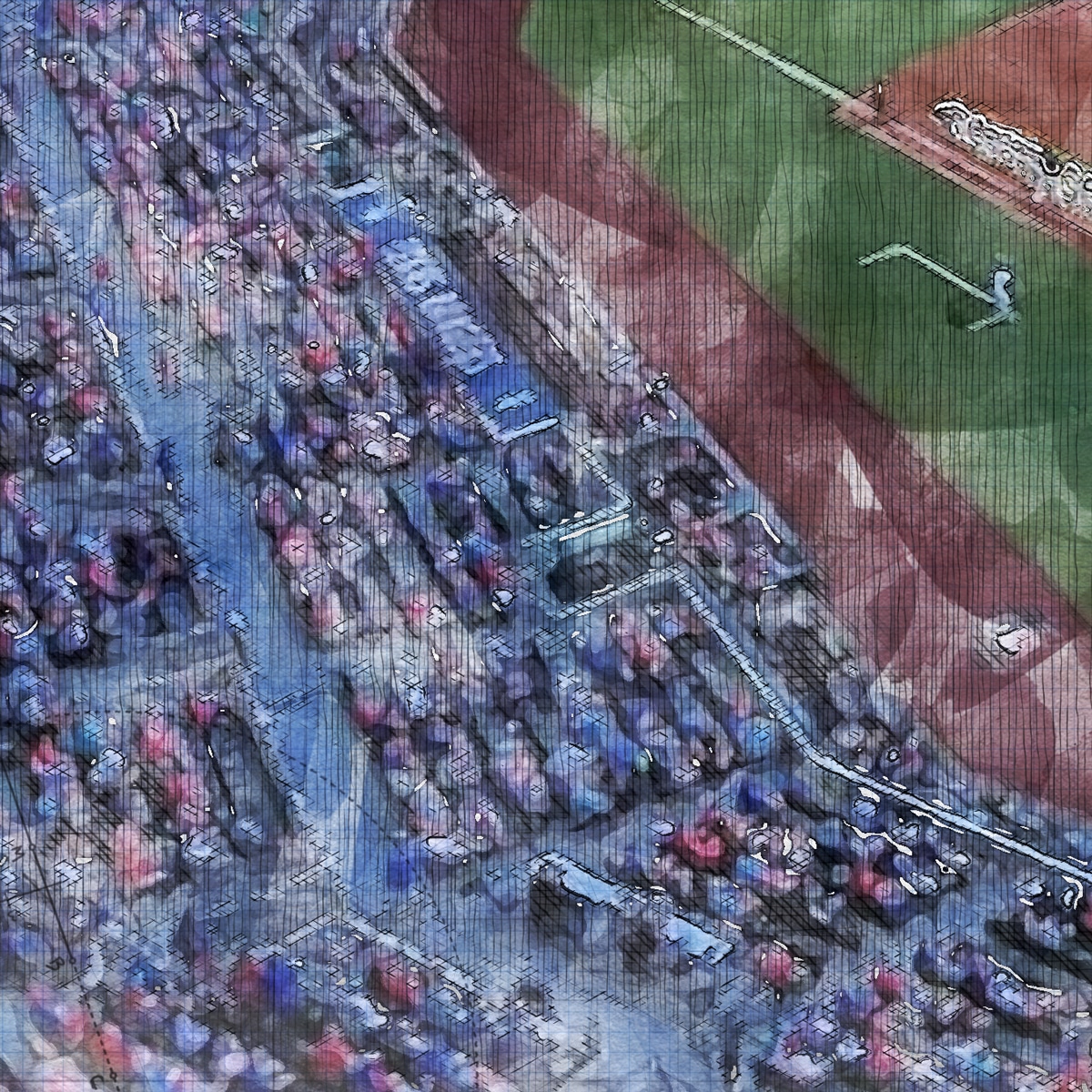 close-mlb-tex-fireworks-01 2024 Limited Edition Fireworks Series, Globe Life Field Print, Texas Rangers Baseball