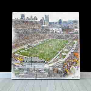 Acrisure Stadium Print, Artist Drawn Football Stadium, Pittsburgh Steelers Football