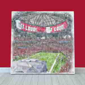 Mercedes-Benz Stadium Print, Atlanta Falcons Wall Art, Football Stadium Art