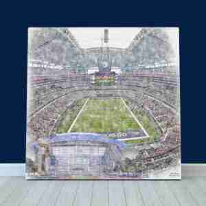 AT&T Stadium Print, Dallas Cowboys Wall Art, Football Stadium Art