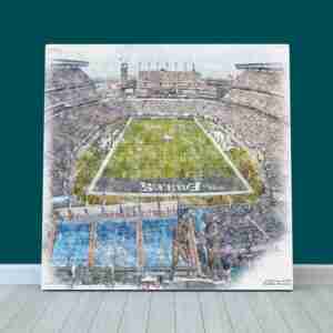 Lincoln Financial Field Print, Philadelphia Eagles Wall Art, Football Stadium Art