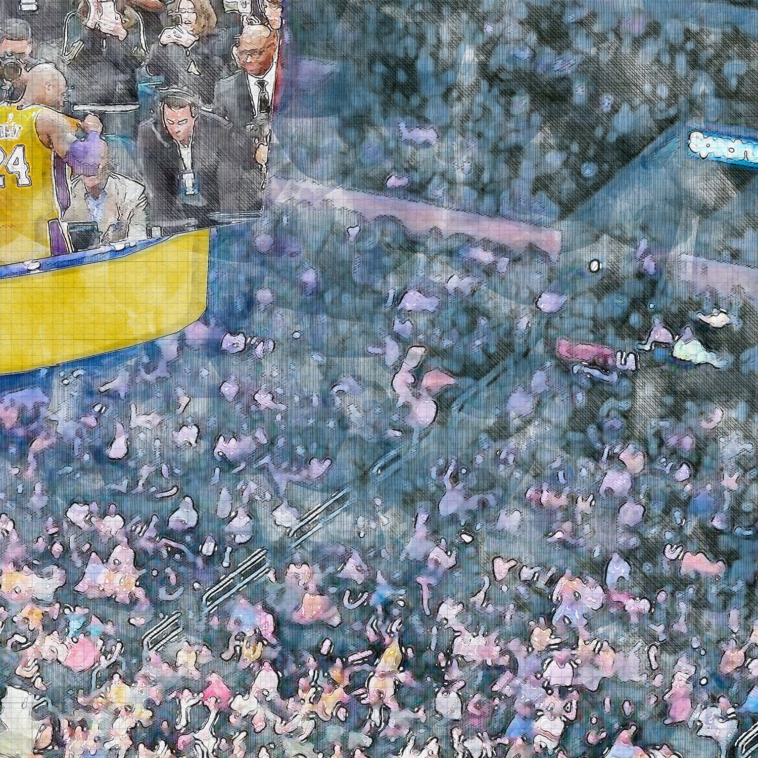 Crypto.com Arena Print / Canvas Wall Art, Los Angeles Lakers Basketball  Arena Art