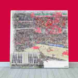 United Center Print, Chicago Bulls Wall Art, Basketball Arena Art