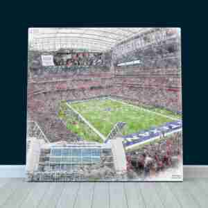 NRG Stadium Print, Houston Texans Wall Art, Football Stadium Art