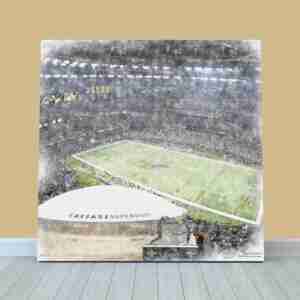 Caesars Superdome Print, New Orleans Saints Wall Art, Football Stadium Art