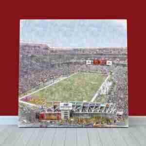 Northwest Stadium Print, Washington Commanders Wall Art, Football Stadium Art