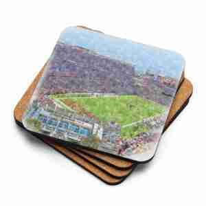 Huntington Bank Field Coaster, Cleveland Browns Football, Cork-Backed Drink Coaster