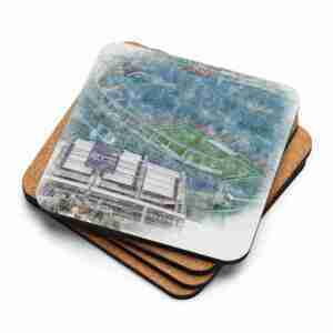 Empower Field at Mile High Coaster, Denver Broncos Football, Cork-Backed Drink Coaster