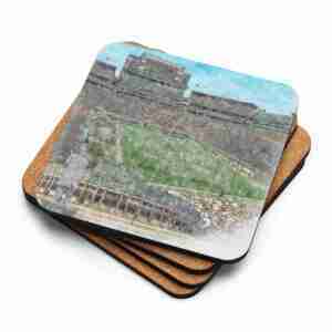 Lambeau Field Coaster, Green Bay Packers Football, Cork-Backed Drink Coaster