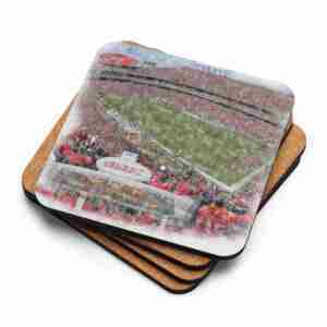 Arrowhead Stadium Coaster, Kansas City Chiefs Football, Cork-Backed Drink Coaster