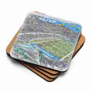SoFi Stadium Coaster, Los Angeles Chargers Football, Cork-Backed Drink Coaster