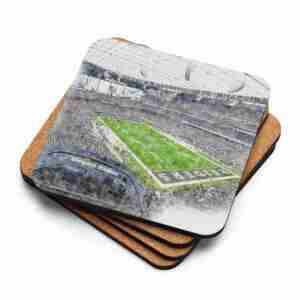 Allegiant Stadium Coaster, Las Vegas Raiders Football, Cork-Backed Drink Coaster