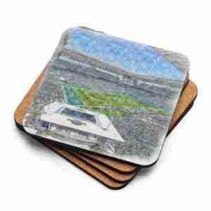 Hard Rock Stadium Coaster, Miami Dolphins Football, Cork-Backed Drink Coaster