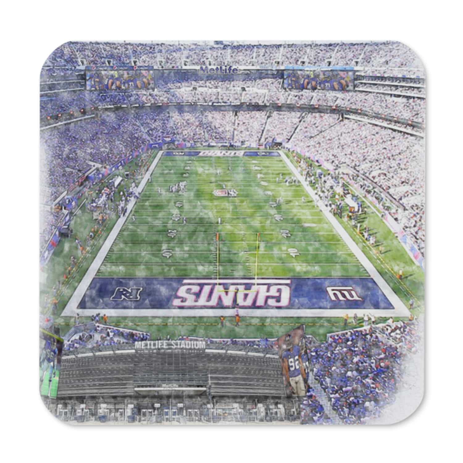 nfl-nyg-cstr-1 MetLife Stadium High Gloss Coated, Cork-Backed Drink Coaster, New York Giants Football