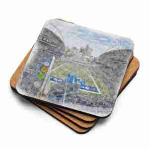 Lumen Field Coaster, Seattle Seahawks Football, Cork-Backed Drink Coaster