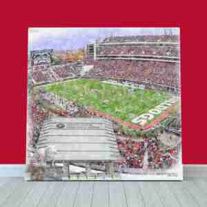 Dooley Field at Sanford Stadium Print, Georgia Bulldogs Wall Art, College Football Stadium Art