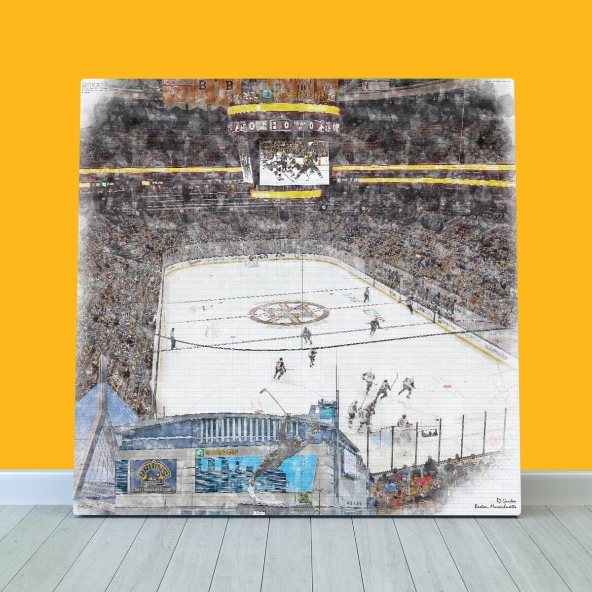 TD Garden Print / Canvas Wall Art, Boston Bruins Hockey Arena Art — free download