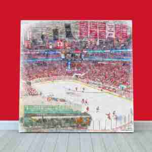 PNC Arena Print, Carolina Hurricanes Wall Art, Hockey Arena Art