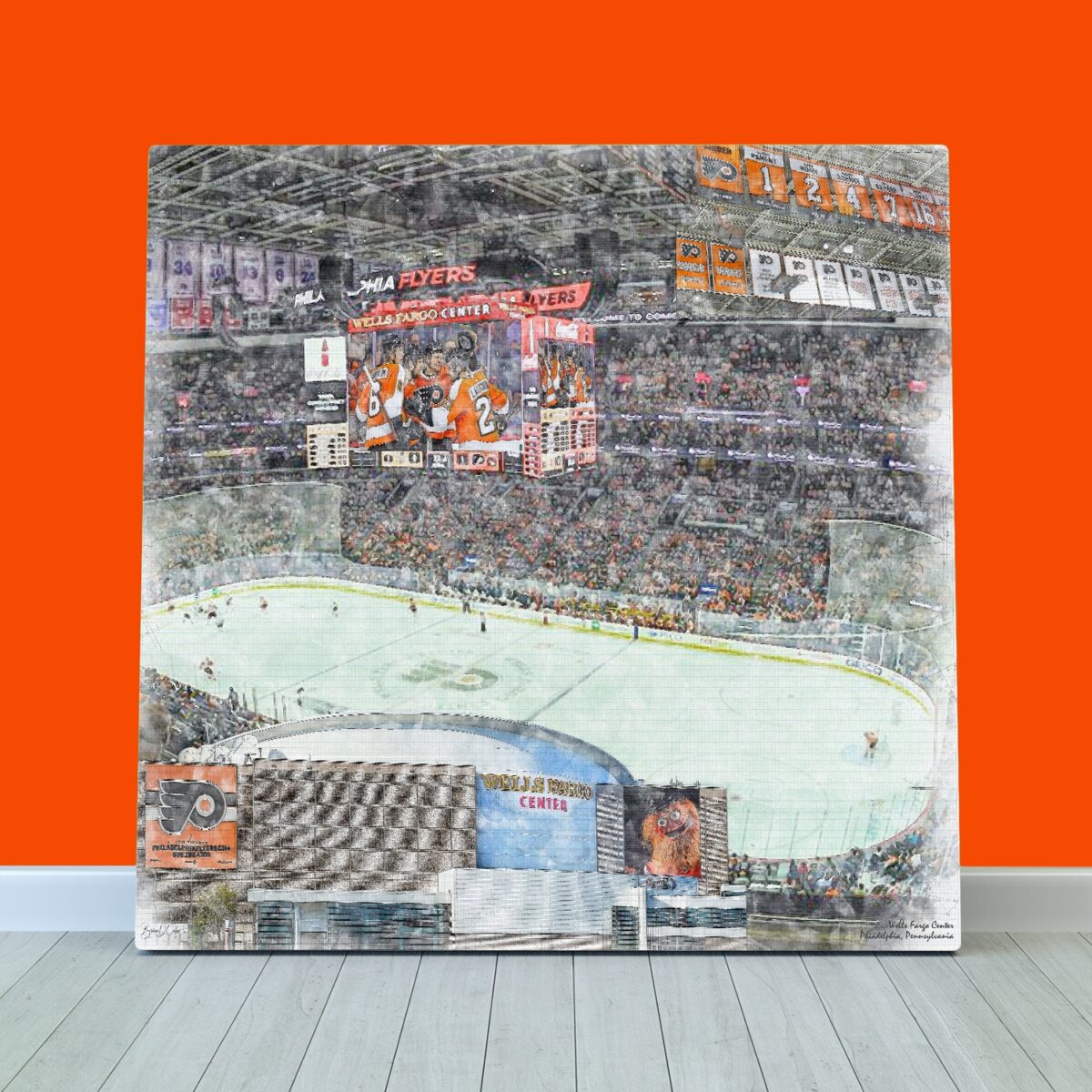 Wells Fargo Center Print / Canvas Wall Art, Philadelphia Flyers
