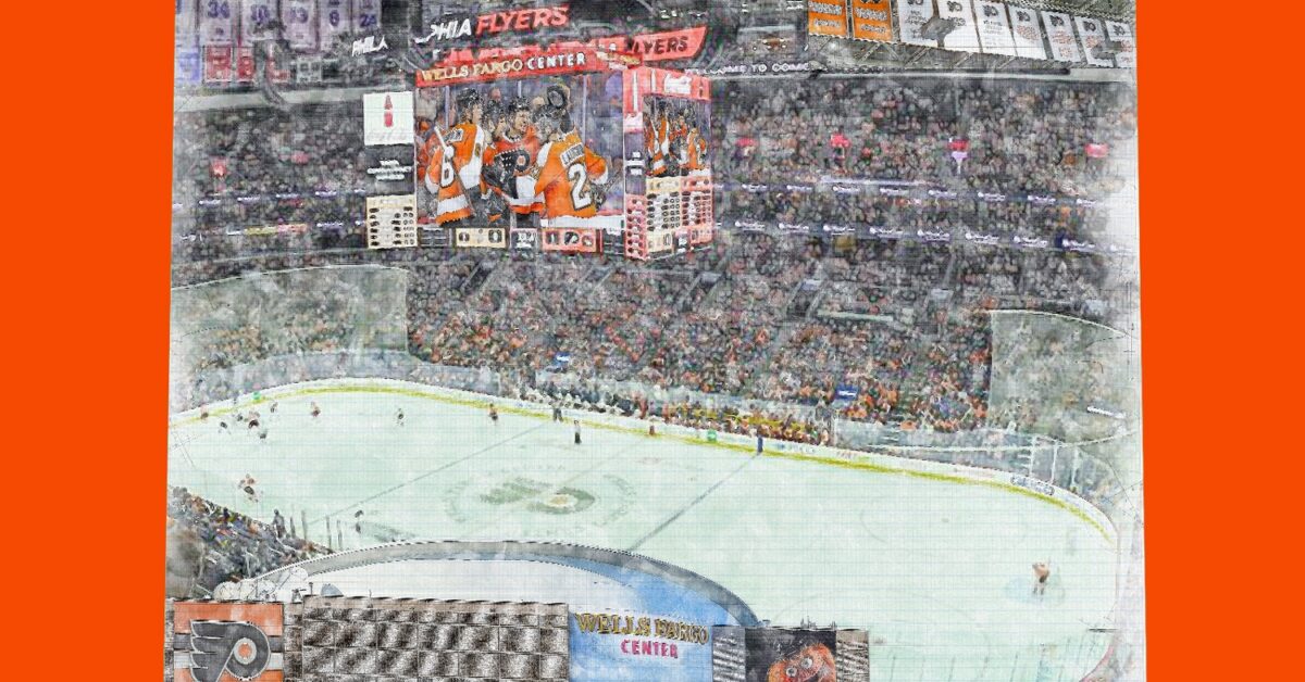 Wells Fargo Center Print / Canvas Wall Art, Philadelphia Flyers