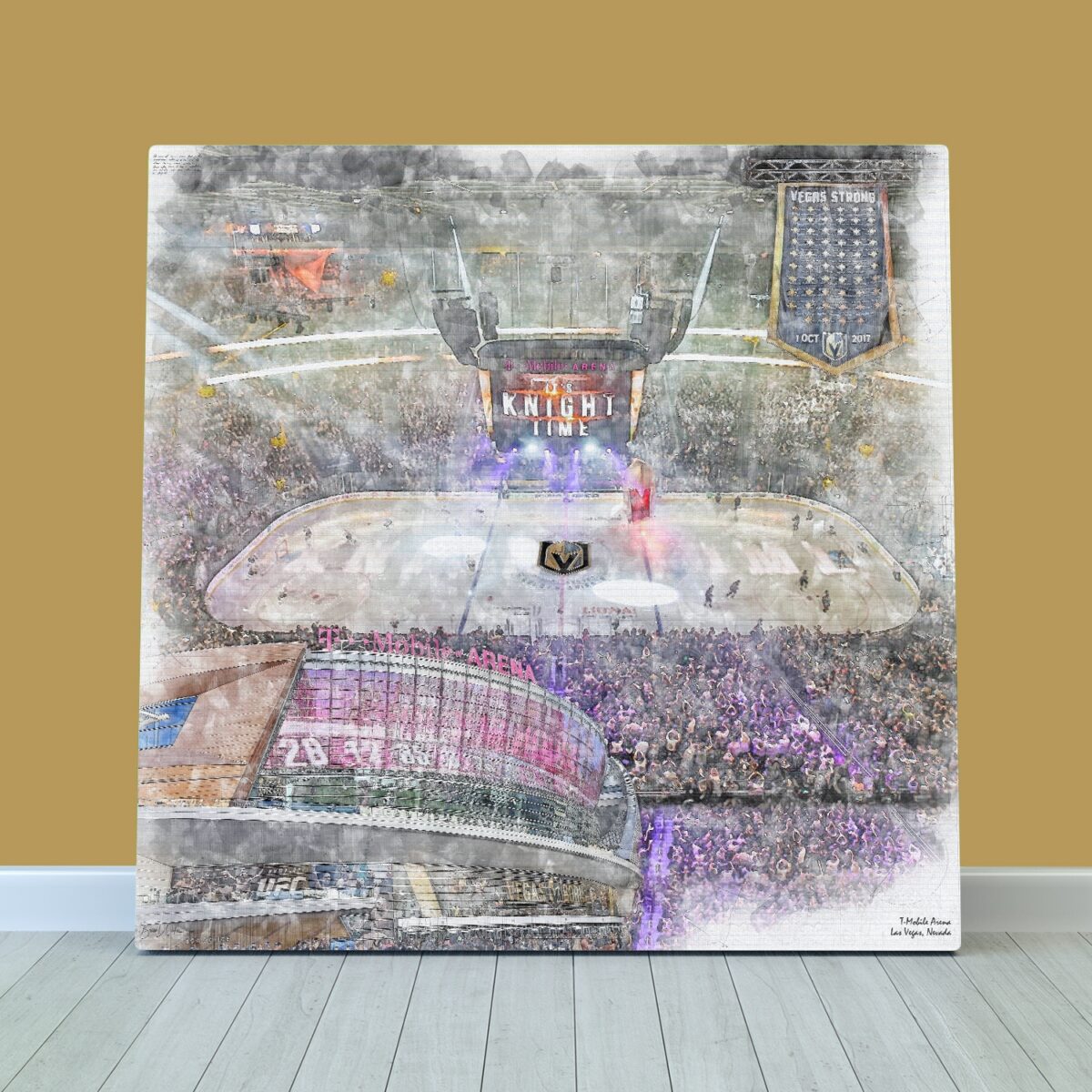 T-Mobile Arena Print / Canvas Wall Art, Vegas Golden Knights