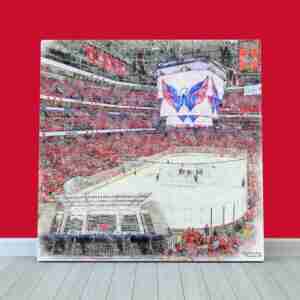 Capital One Arena Print, Washington Capitals Wall Art, Hockey Arena Art
