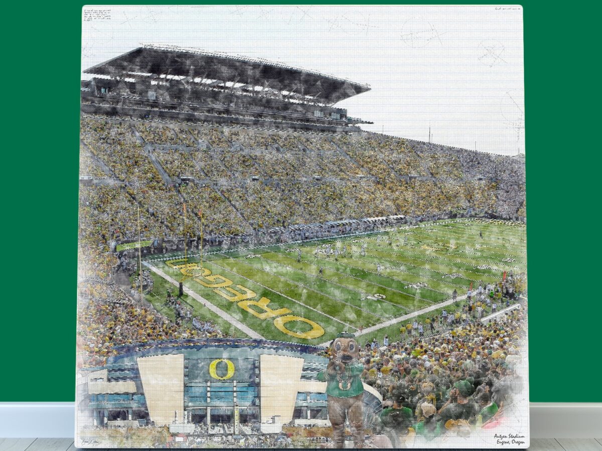 Autzen Stadium Print / Canvas Wall Art, Oregon Ducks College