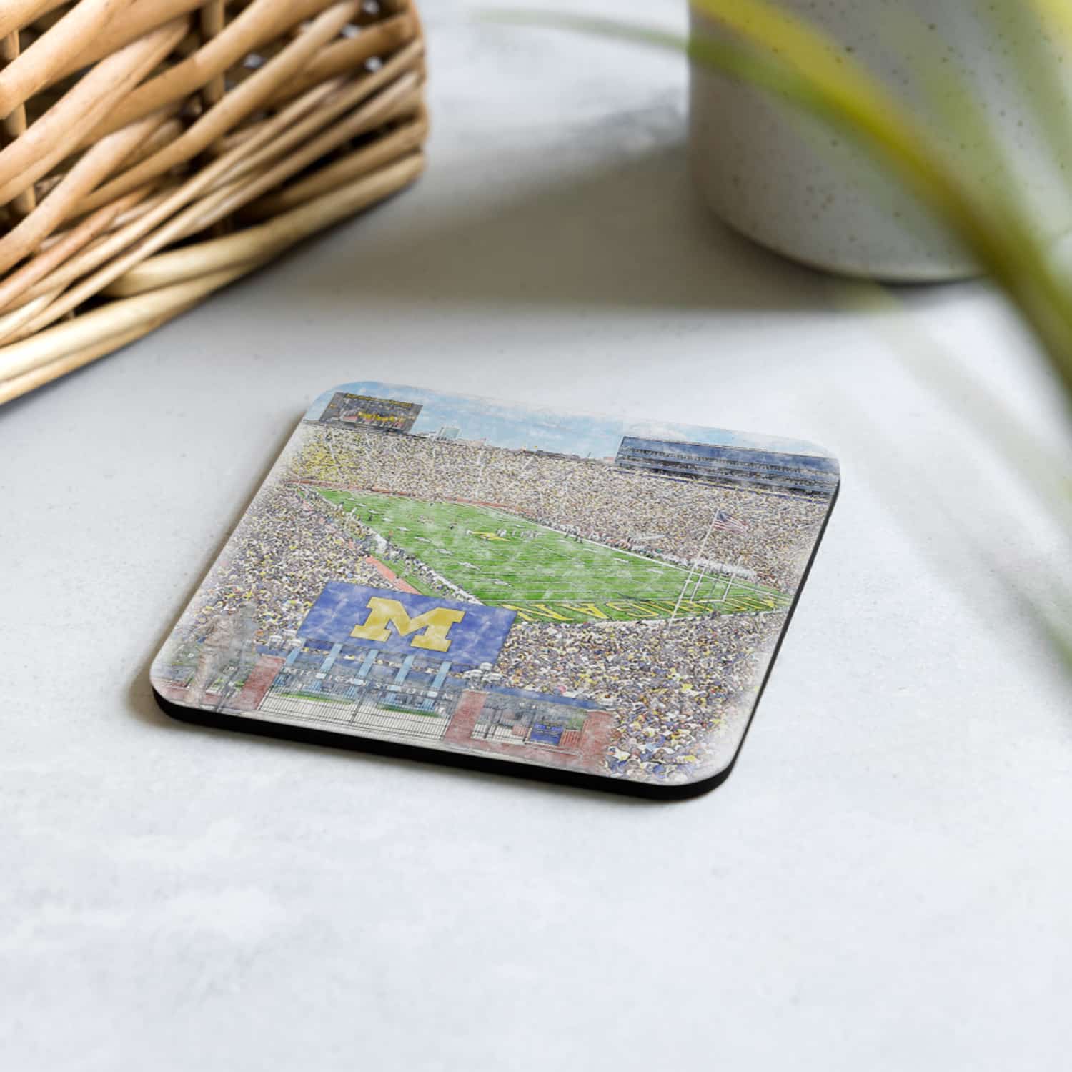ncaa-michigan-cstr-2 Michigan Stadium Print, Artist Drawn College Football Stadium, Michigan Wolverines College Football