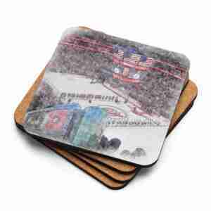 Prudential Center Coaster, New Jersey Devils Hockey, Cork-Backed Drink Coaster