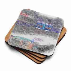 UBS Arena Coaster, New York Islanders Hockey, Cork-Backed Drink Coaster