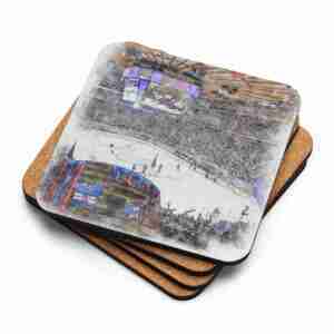 Madison Square Garden Coaster, New York Rangers Hockey, Cork-Backed Drink Coaster