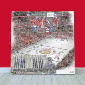 United Center Print, Chicago Blackhawks Wall Art, Hockey Arena Art