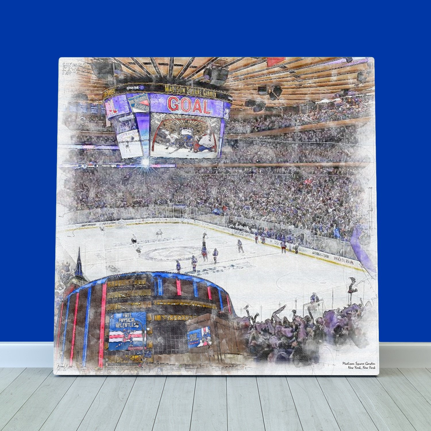 Madison Square Garden Print / Canvas Wrap, Hockey Arena Art, New York Rangers Hockey