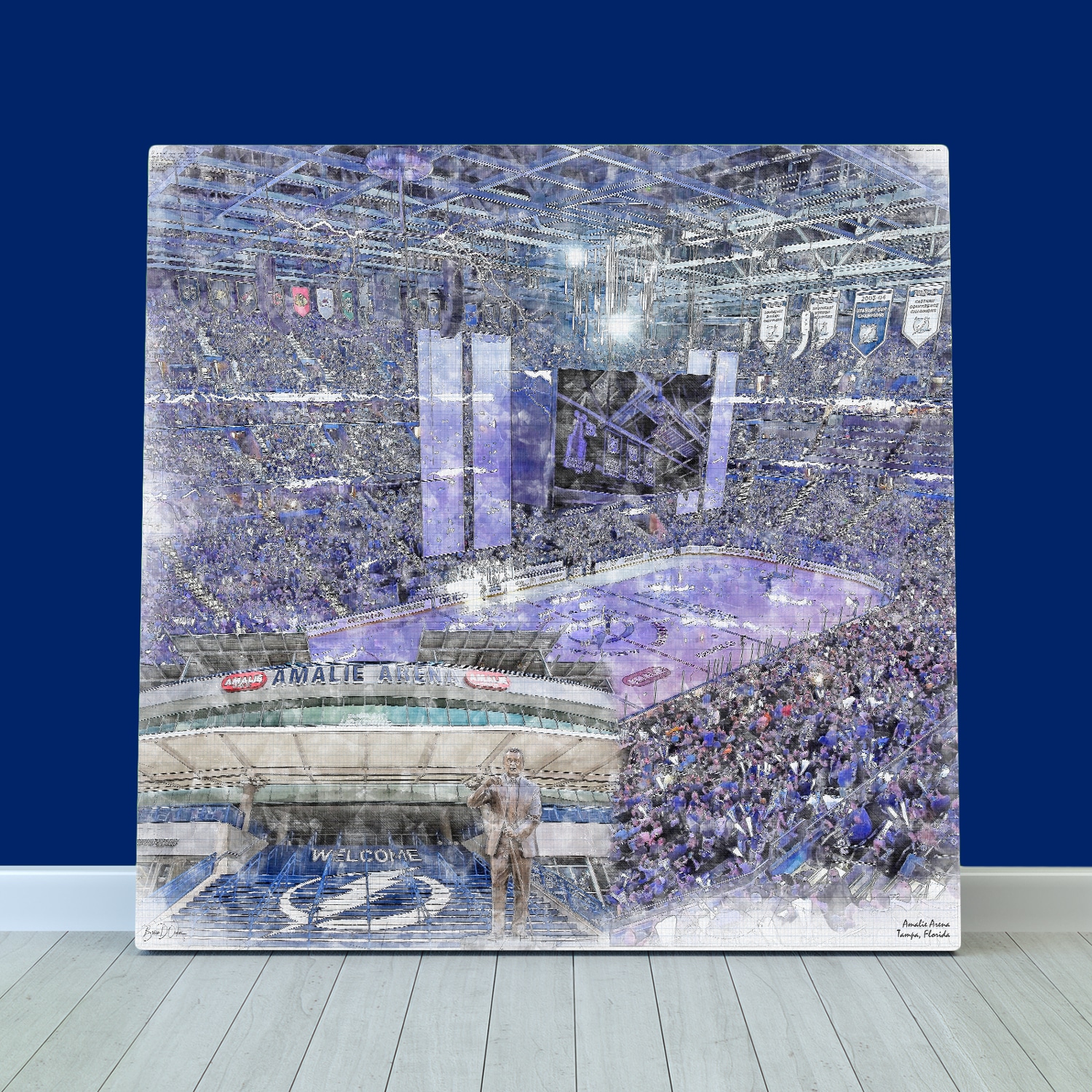Amalie Arena Print / Canvas Wall Art, Tampa Bay Lightning Hockey