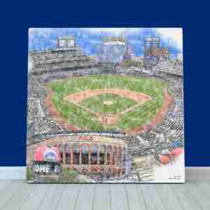 Citi Field Print, New York Mets Wall Art, Baseball Stadium Art