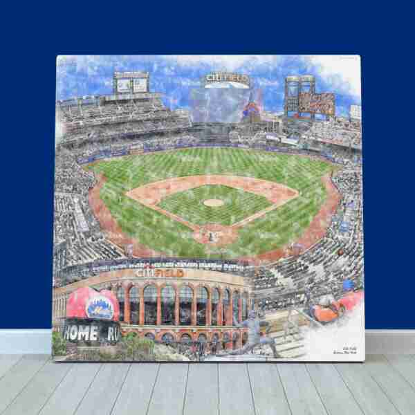 Citi Field Print / Canvas Wall Art, New York Mets Baseball Stadium Art