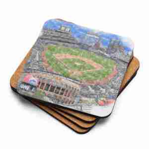 Citi Field Coaster, New York Mets Baseball, Cork-Backed Drink Coaster