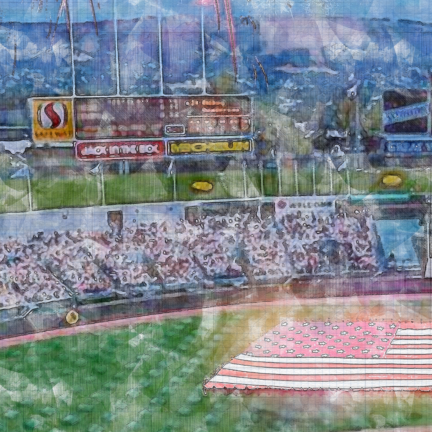 close-mlb-oak-ltd-fireworks-02 2025 Limited Edition Fireworks Series, Oakland Coliseum Canvas Wrap, Oakland Athletics Baseball