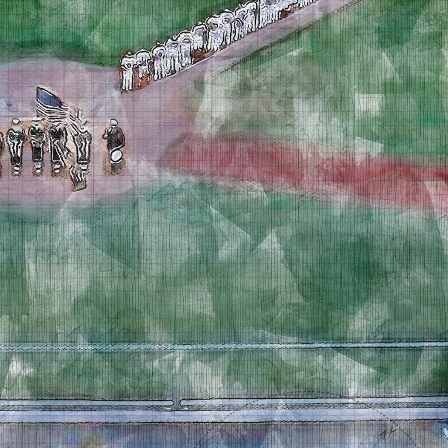 close-mlb-oak-ltd-fireworks-03 2025 Limited Edition Fireworks Series, Oakland Coliseum Canvas Wrap, Oakland Athletics Baseball