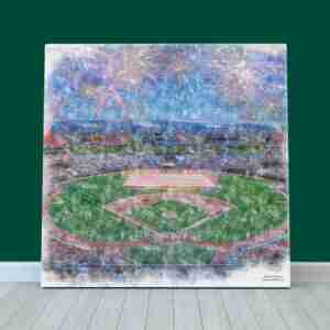2025 Limited Edition Fireworks Series, Oakland Coliseum Canvas Wrap, Oakland Athletics Baseball
