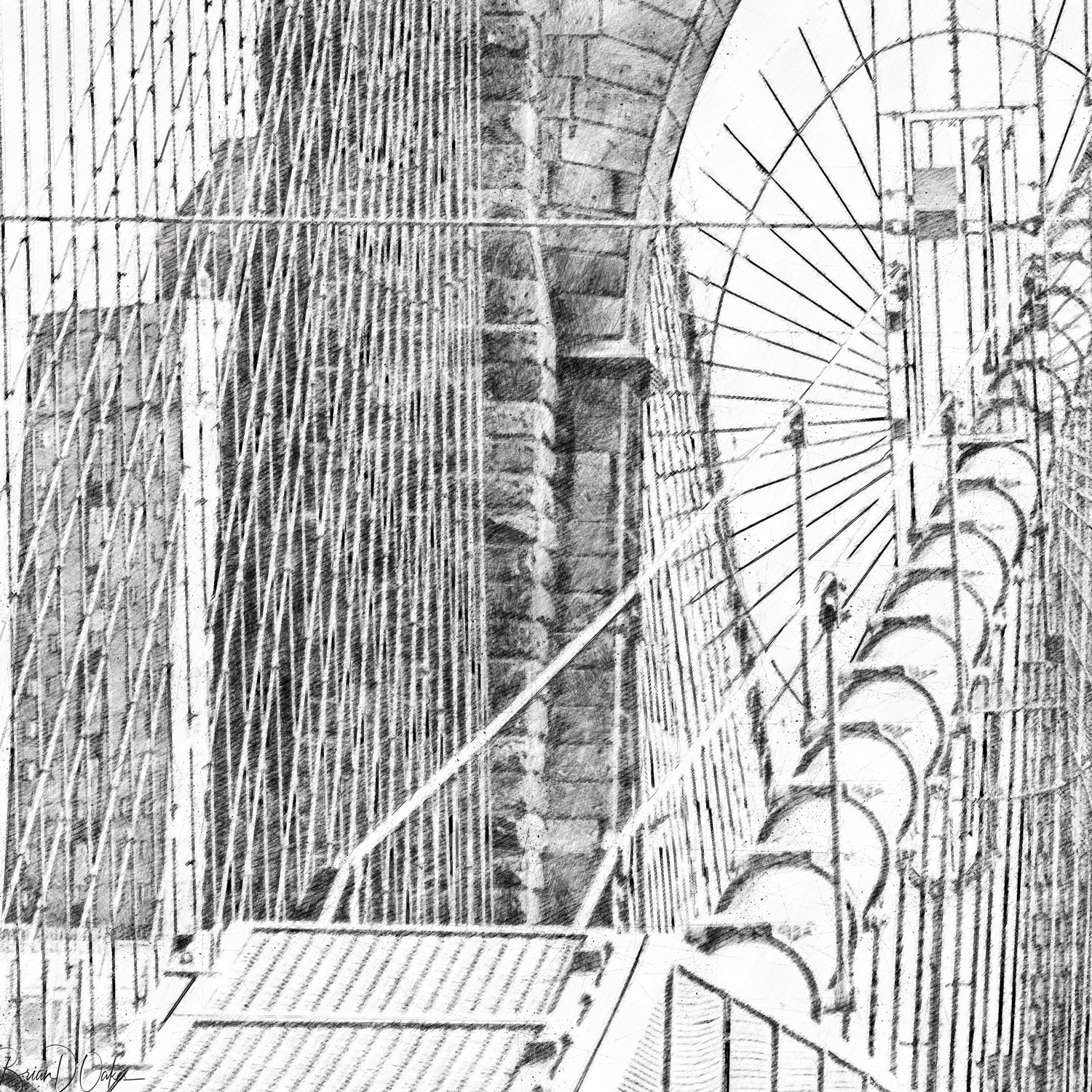 Brooklyn Bridge Print / Canvas Black and White Wall Art, New York City Landmark Architecture