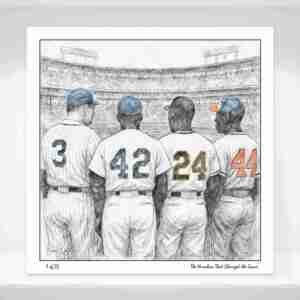 "The Numbers That Changed The Game" - Babe, Jackie, Willie & Hank Limited Edition Artwork